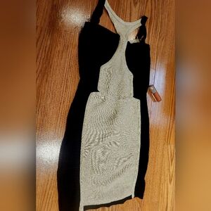 Sparkling champagne fitted dress - Small